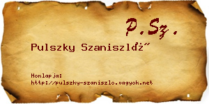 Pulszky Szaniszló névjegykártya